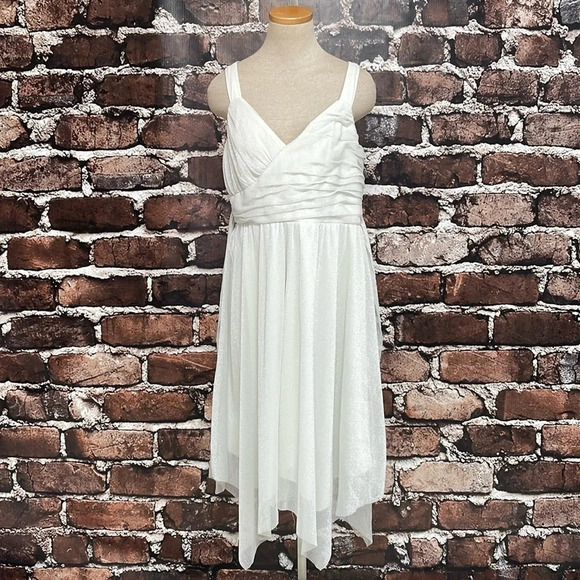 Jonathan Martin Dress Women's 16 White Sparkles Sleeveless V-Neck Boho - Picture 5 of 16